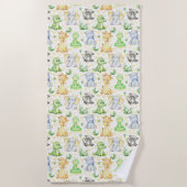 Serviette De Plage Cute Safari Animals Beach Towne (Devant)