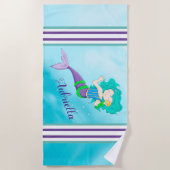 Serviette De Plage Cute sirène (Devant)