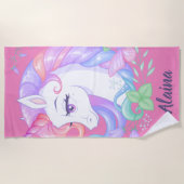 Serviette De Plage Cute Stylish Girly Unicorn (Devant)