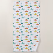 Serviette De Plage Cute Submarine Nautical Deep Sea Fish Kids (Devant)