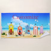 Serviette De Plage Cute Tiny Beach Shacks Thunder_Cove (Devant)