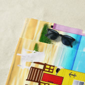 Serviette De Plage Cute Tiny Beach Shacks Thunder_Cove (En situation)