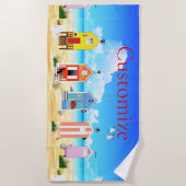 Serviette De Plage Cute Tiny Beach Shacks Thunder_Cove (Devant)