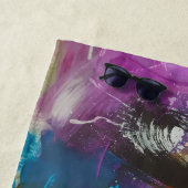 Serviette De Plage Cyberpunk Abstrait (En situation)