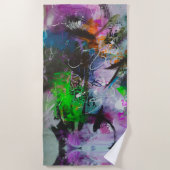 Serviette De Plage Cyberpunk Abstrait (Devant)