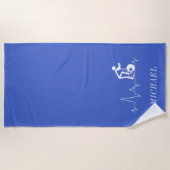 Serviette De Plage Cycle de rotation interne Heartbeat personnalisé (Devant)