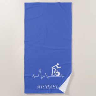 Serviette De Plage Cycle de rotation interne Heartbeat personnalisé