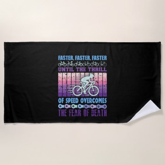Serviette De Plage Cyclisme plus rapide (Devant)
