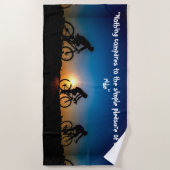 Serviette De Plage Cycliste Silhouette (Devant)