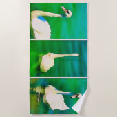 Serviette De Plage Cygnes au lac Balaton – triptyque (Devant)