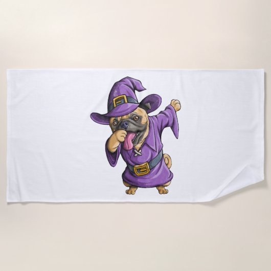 Serviette De Plage Dabbing sorcier Carlin mignon Carlins Halloween Da (Devant)