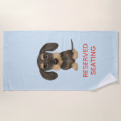 Serviette De Plage Dachshund À poils durs| Teckel avec texte personna (Devant)