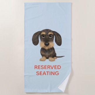 Serviette De Plage Dachshund À poils durs| Teckel avec texte personna