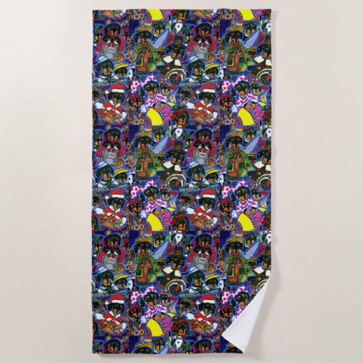 Serviette De Plage Dachshund Cartoons (Devant)