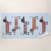Serviette De Plage Dachshund Chien Saucisse (Devant)