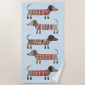 Serviette De Plage Dachshund Chien Saucisse (Devant)