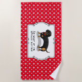Serviette De Plage Dachshund Dog (S noir et tan) mignonne (Devant)