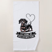 Serviette De Plage Dachshund Let Home Be Spelled With Paws (Devant)