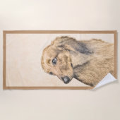 Serviette De Plage Dachshund (Longhaerien) Peinture - Art Chien origi (Devant)