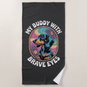 Serviette De Plage Dachshund My Buddy With Brave Eyes (Devant)