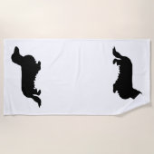 Serviette De Plage Dachshund Poil Long - Silhouette 1 (Devant)
