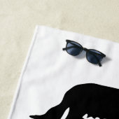 Serviette De Plage Dachshund Poil Long - Silhouette 1 (En situation)