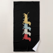 Serviette De Plage Dachshund Retro Vintage (Devant)