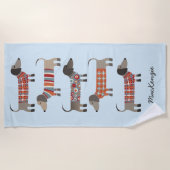 Serviette De Plage Dachshund Sausage Chien Personnalisé (Devant)
