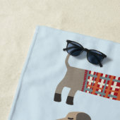 Serviette De Plage Dachshund Sausage Chien Personnalisé (En situation)