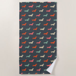 Serviette De Plage Dachshund Silhouettes Wiener Amoureux des chiens