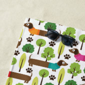 Serviette De Plage Dachshunds En Promenade Dans Le Parc (En situation)