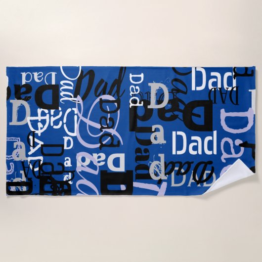 Serviette De Plage DAD FÊTE DES PÈRES Gift Beach Golf Towne Blue (Devant)