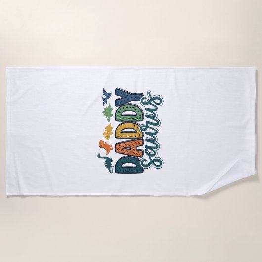 Serviette De Plage Daddy Saurus Papa Dinosaure Mignon Conception de V (Devant)