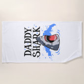 Serviette De Plage Daddy Shark - Grand Blanc (Devant)