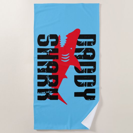 Serviette De Plage Daddy Shark Worn Graphic (Devant)
