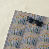 Serviette De Plage Daffodiles Abstraits (En situation)