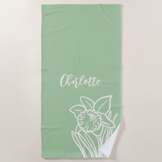 Serviette De Plage Daffodique de printemps (Devant)