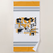 Serviette De Plage DAFFY DUCK™ & BUGS BUNNY™ Glitch (Devant)