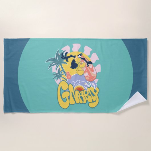 Serviette De Plage DAFFY DUCK™ Surf - Gnarly (Devant)