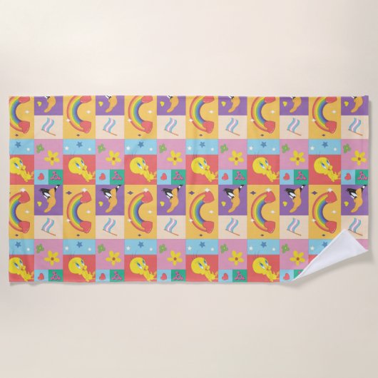 Serviette De Plage DAFFY DUCK™ & TWEETY™ - Pride Pattern (Devant)