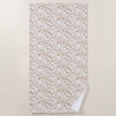 Serviette De Plage Daisy Flowers Beige Floral Aesthetic Ditsy Tan (Devant)