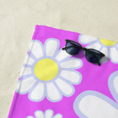 Serviette De Plage Daisy Simple Photo Violet (En situation)