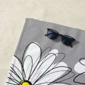 Serviette De Plage Daisy tendance avec gris et jaune (En situation)