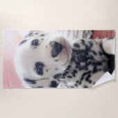 Serviette De Plage Dalmatien Nez de Coeur (Devant)