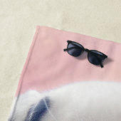 Serviette De Plage Dalmatien Nez de Coeur (En situation)