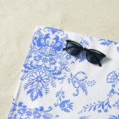 Serviette De Plage Damas bleu (En situation)