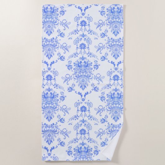 Serviette De Plage Damas bleu (Devant)