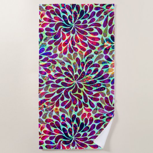 Serviette De Plage Damas coloré oriental (Devant)