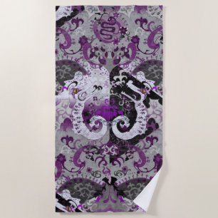 Serviette De Plage Damas de dragon désisexuel - Couleurs de drapeau d