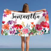 Serviette De Plage Dames Nom personnalisé Fille